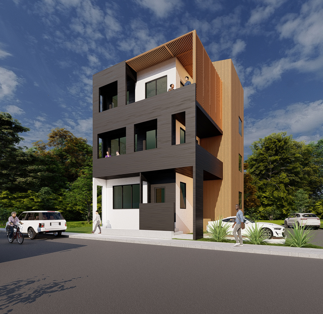 Rendering of a 3 unit apartment building